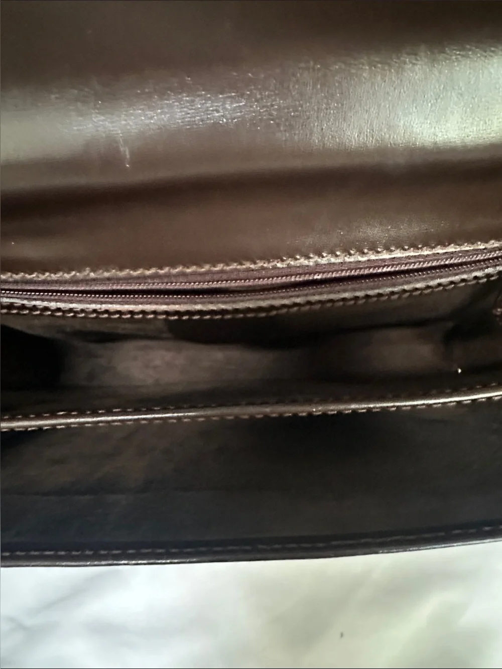 Gucci Dark Brown Leather wristlet with Silver-Tone Lock Strap and Key